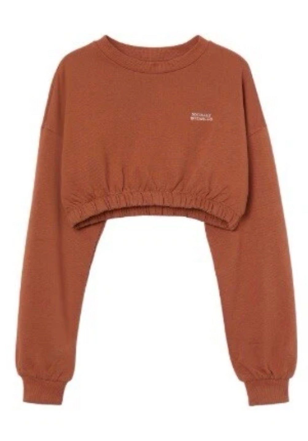 H&M Rust “Socially Distanced” Cropped Sweatshirt – Size S