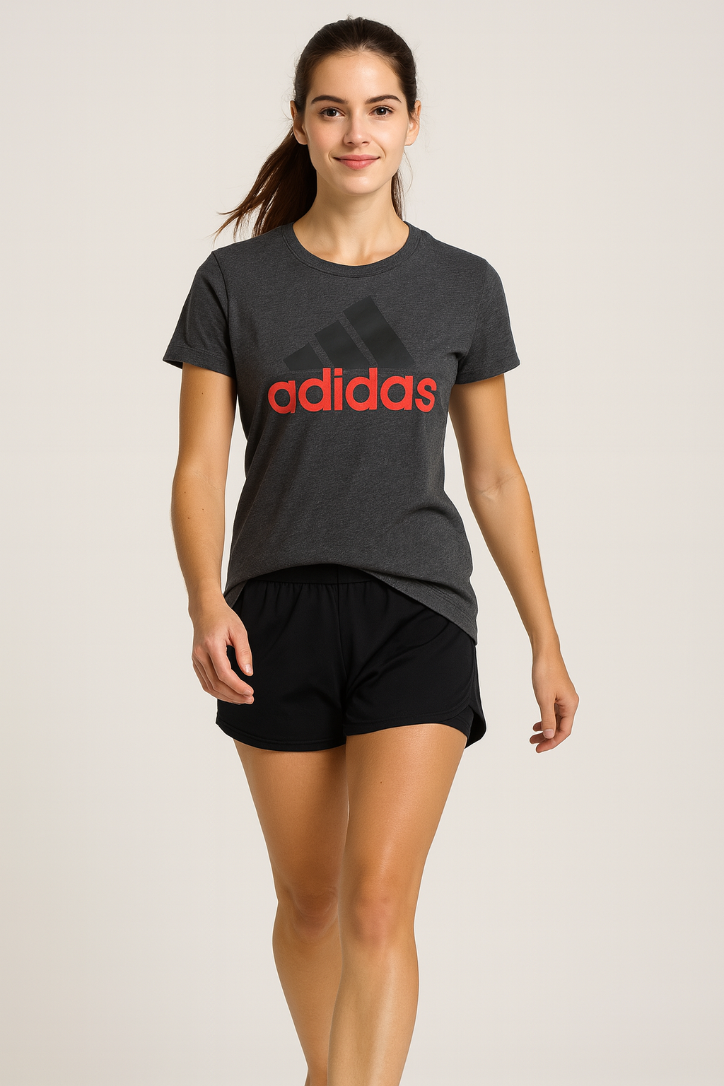 adidas Women’s Grey Logo T-Shirt UK 8–10 Small