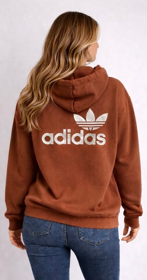 Adidas Originals Brown Trefoil Hoodie – UK 6 / XS
