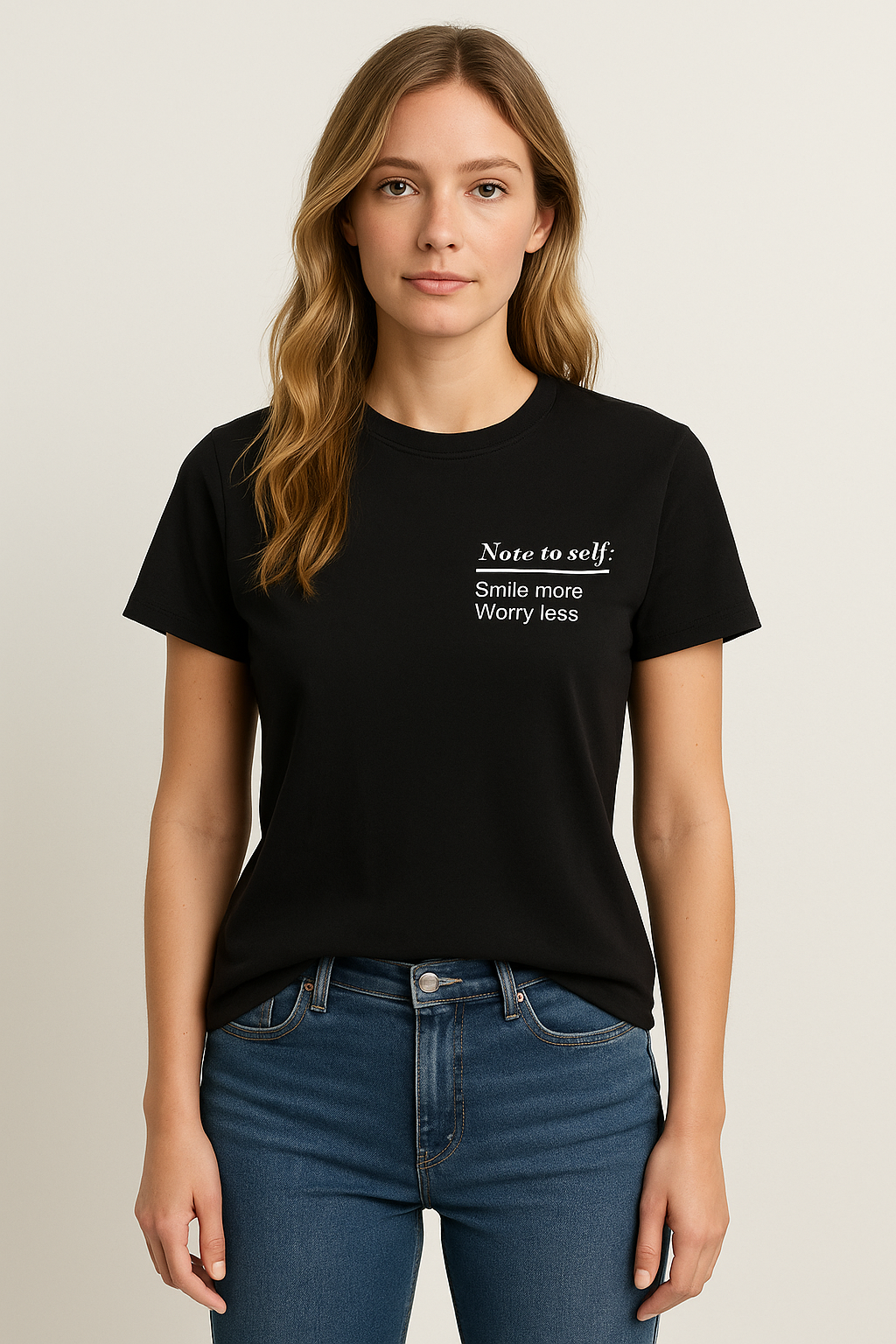 Primark Cares “Note To Self” Black Slogan Tee – XS (UK 6/8)