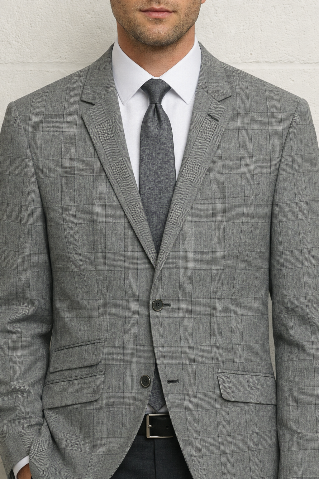 Claudio Lugli Premium Grey Check Cotton Linen Blazer Jacket EU 56