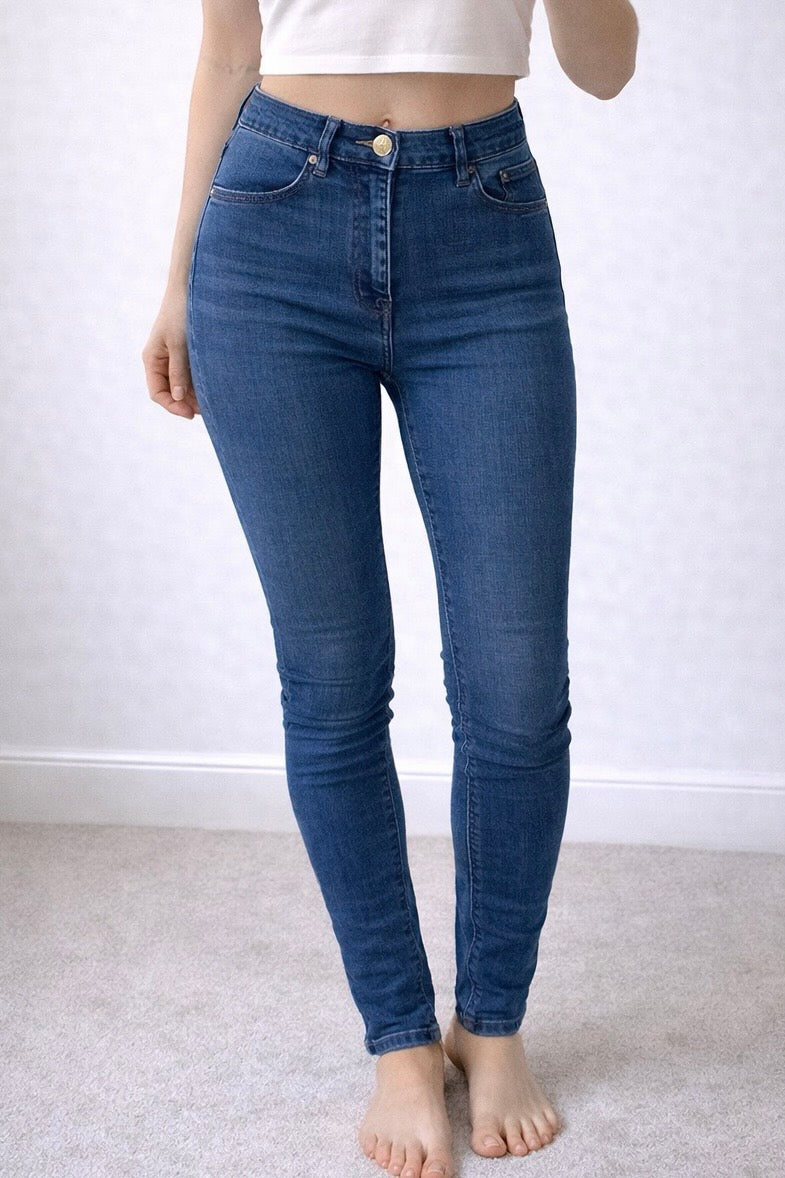 Topshop Joni Skinny Jeans – Blue Wash – W26 L32 (UK 8)
