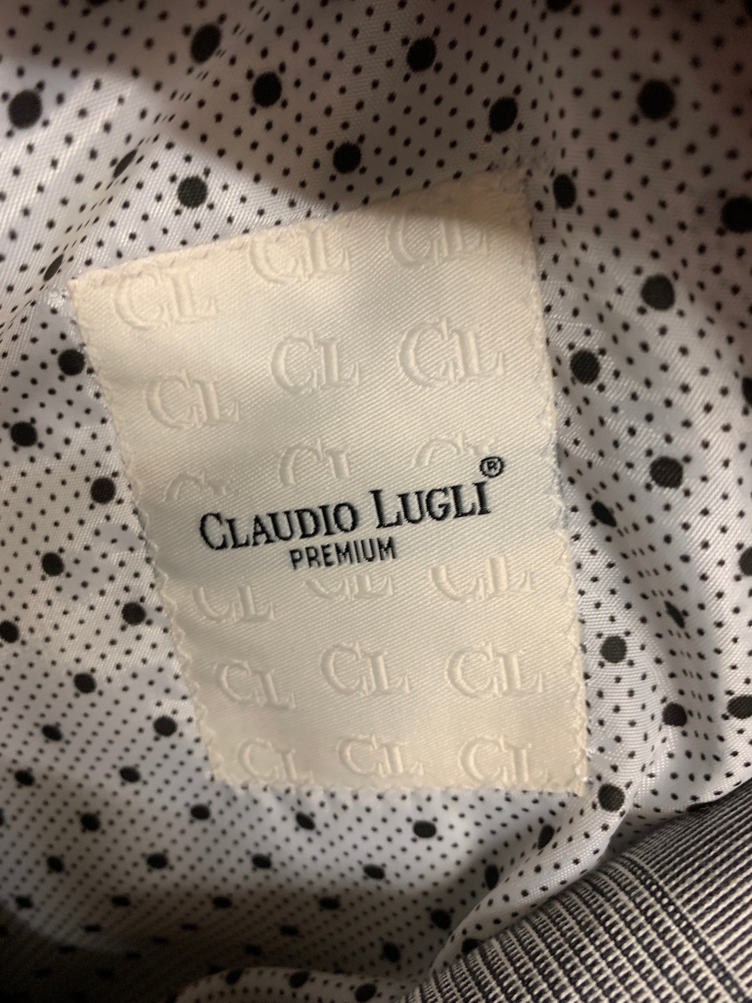 Claudio Lugli Premium Grey Check Cotton Linen Blazer Jacket EU 56