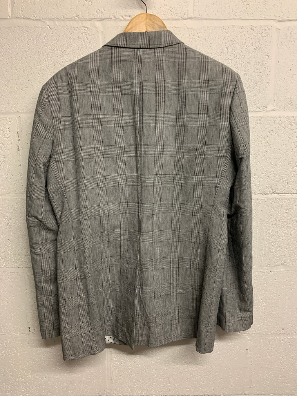 Claudio Lugli Premium Grey Check Cotton Linen Blazer Jacket EU 56