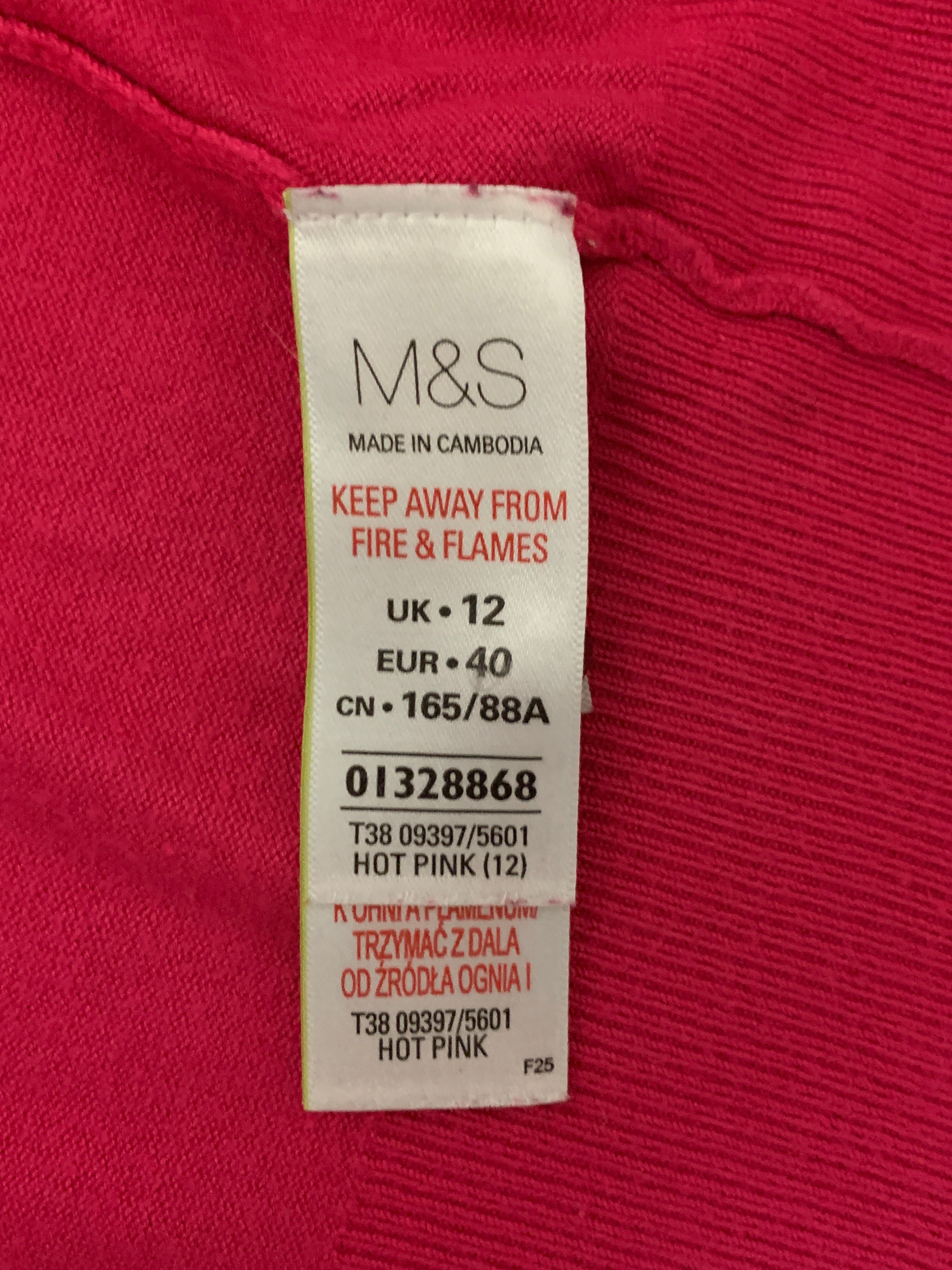 M&S Collection Hot Pink Cardigan UK 12