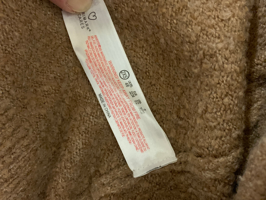 Primark Cares Camel Teddy Jumper 2XS UK 4–6 – C22