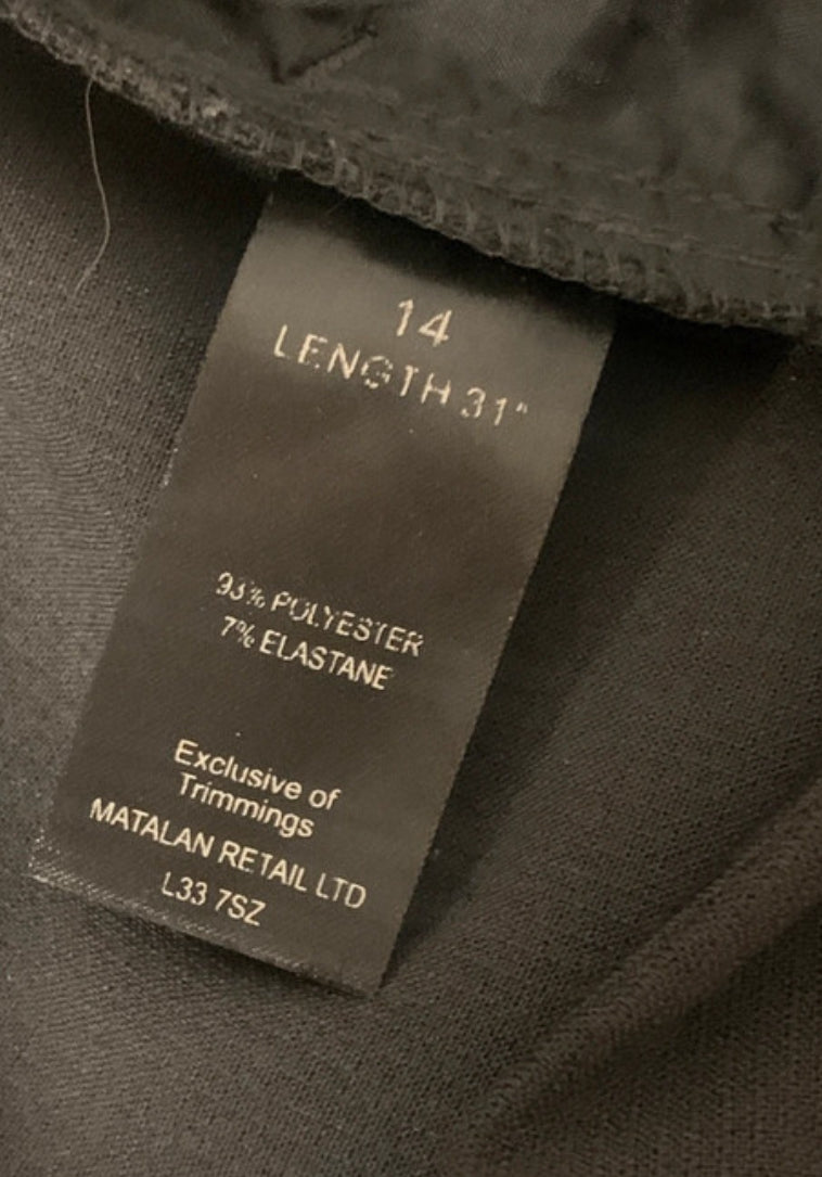 Papaya Collection Black Slim Tapered Trousers – UK 14 (31” Leg)