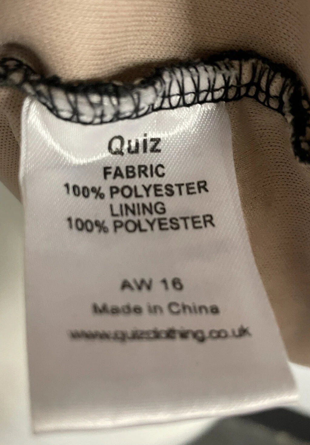 Quiz Black Crochet Lace Overlay Nude Lined Dress – UK 14 (EU 42)