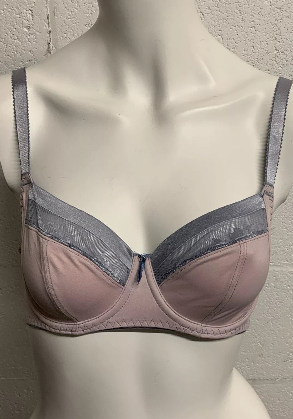 Fantasie dusty pink & grey mesh underwired bra 30DD