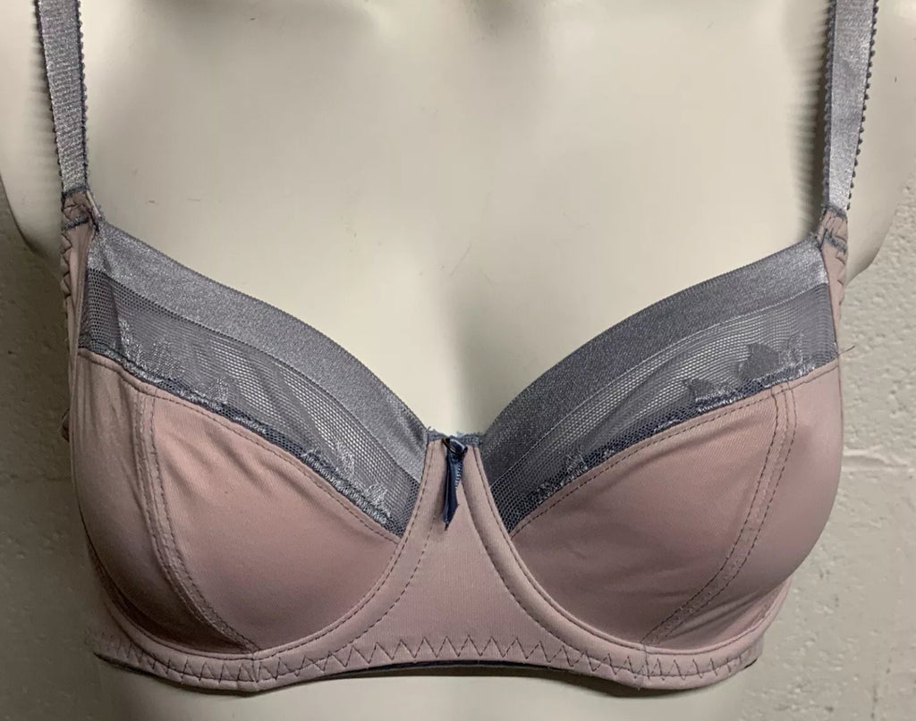 Fantasie dusty pink & grey mesh underwired bra 30DD