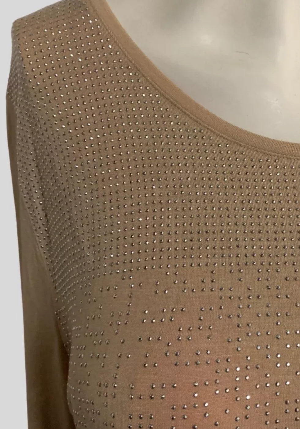 Gerry Weber Beige Embellished Long Sleeve Top – UK Size 14