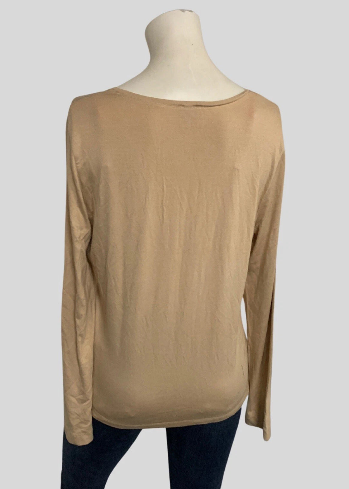 Gerry Weber Beige Embellished Long Sleeve Top – UK Size 14