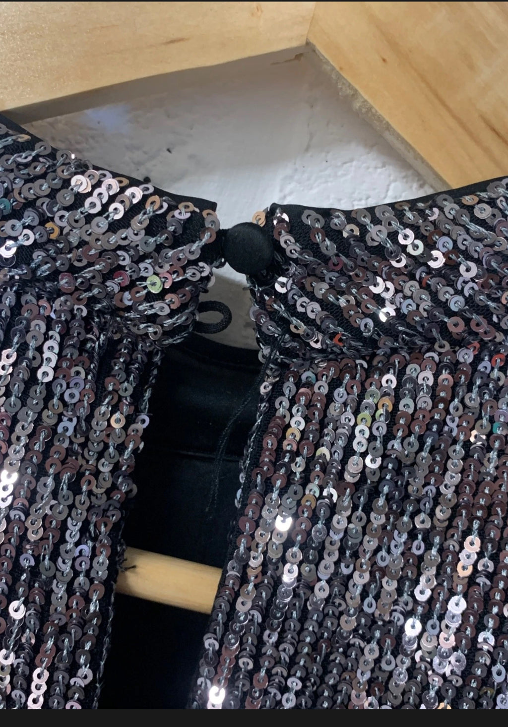 Mint Velvet Silver Sequin Long Sleeve Mini Dress UK 10