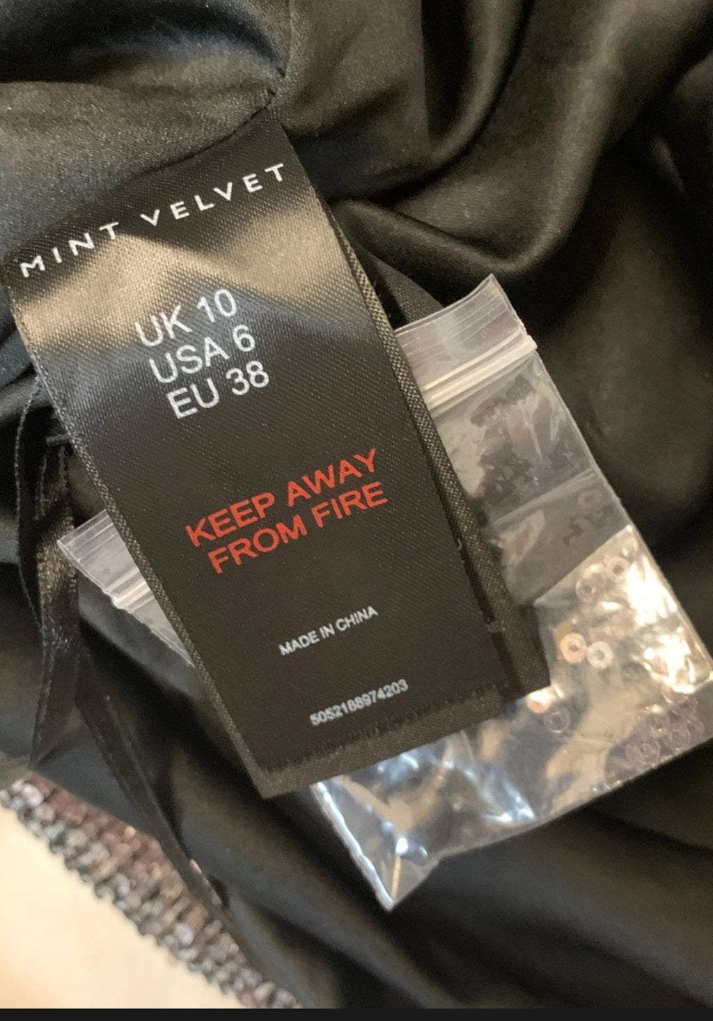 Mint Velvet Silver Sequin Long Sleeve Mini Dress UK 10