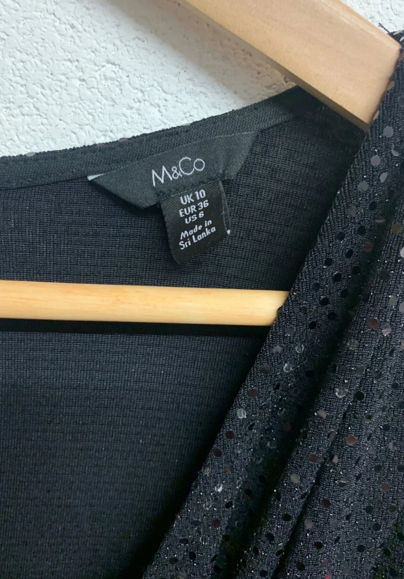 M&Co Black Sparkle Wrap Front Jumpsuit – UK 10