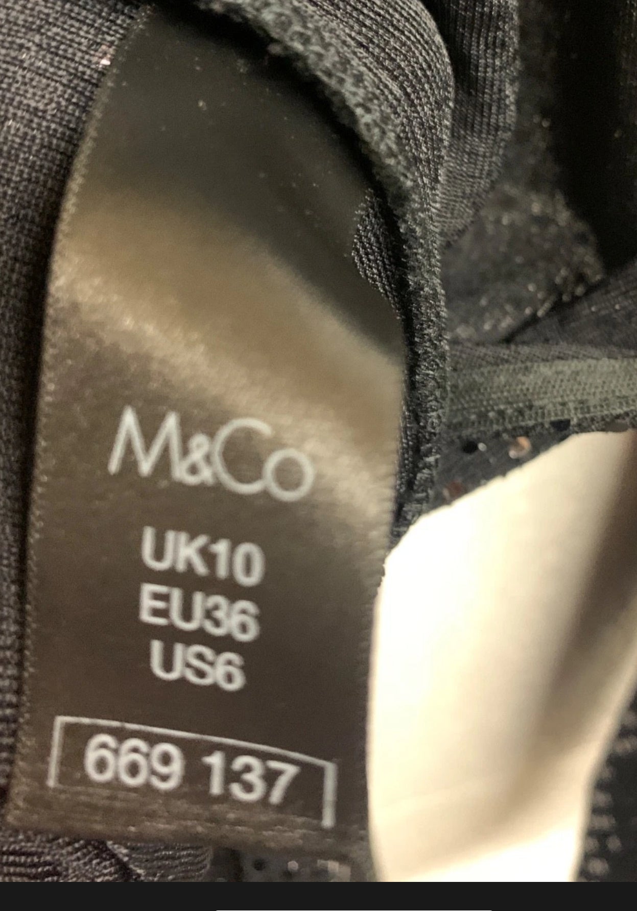 M&Co Black Sparkle Wrap Front Jumpsuit – UK 10