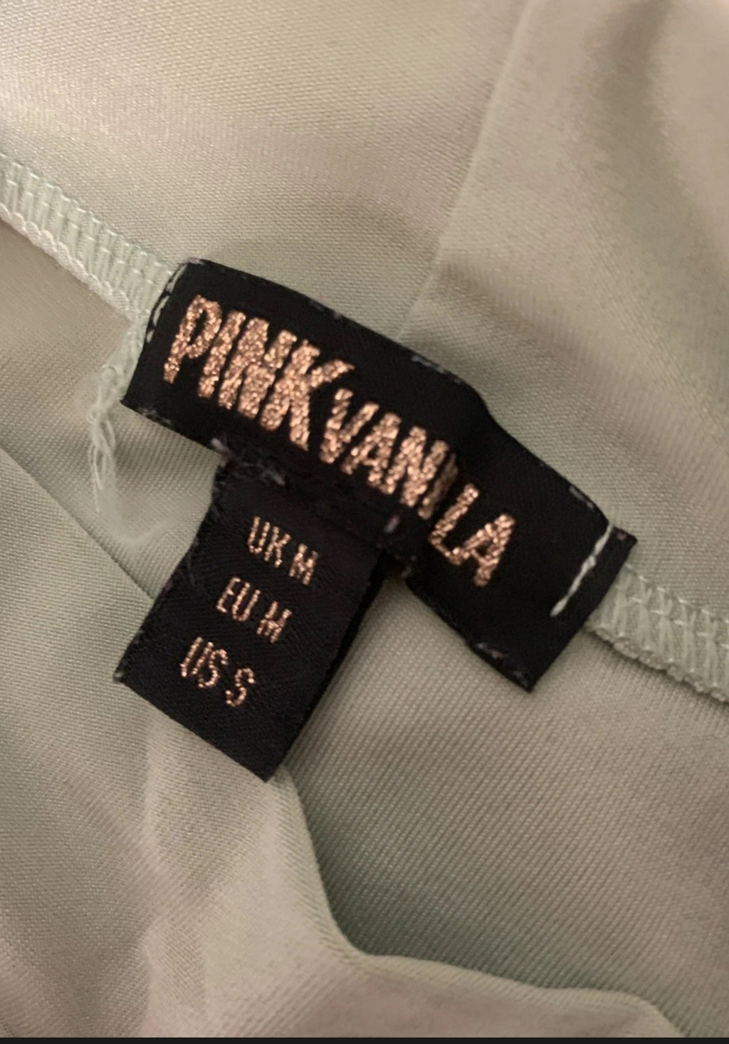 Pink Vanilla Sage Green Ruched Long Sleeve Crop Top (UK M)