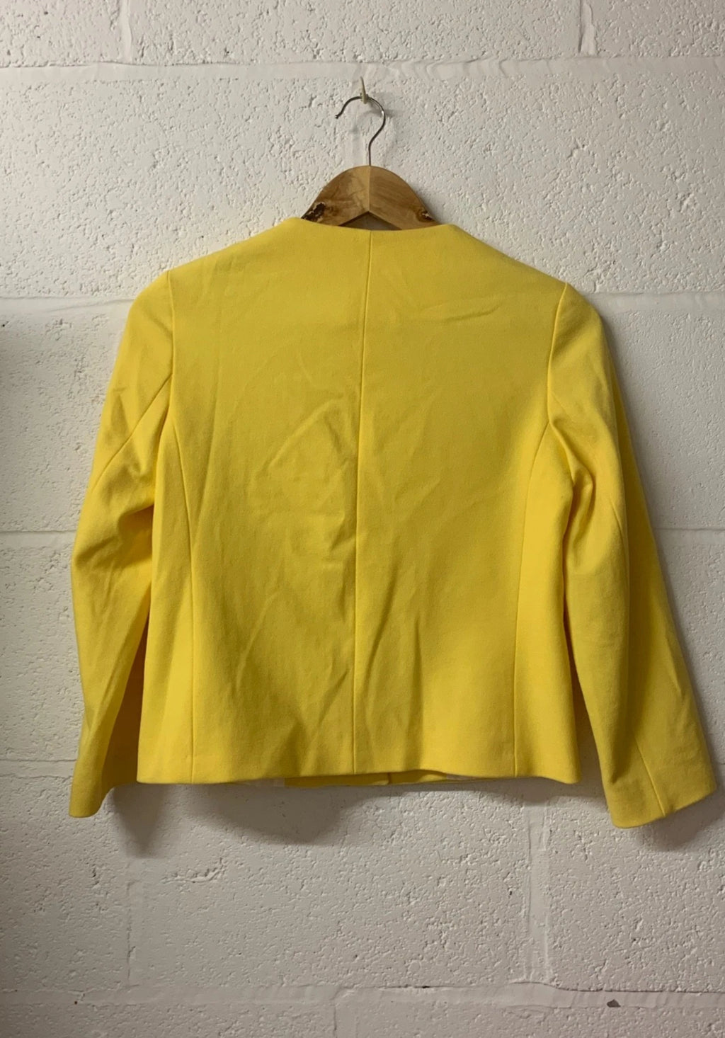 Zara Basic Sunshine Yellow Collarless Blazer Jacket | XS UK 6