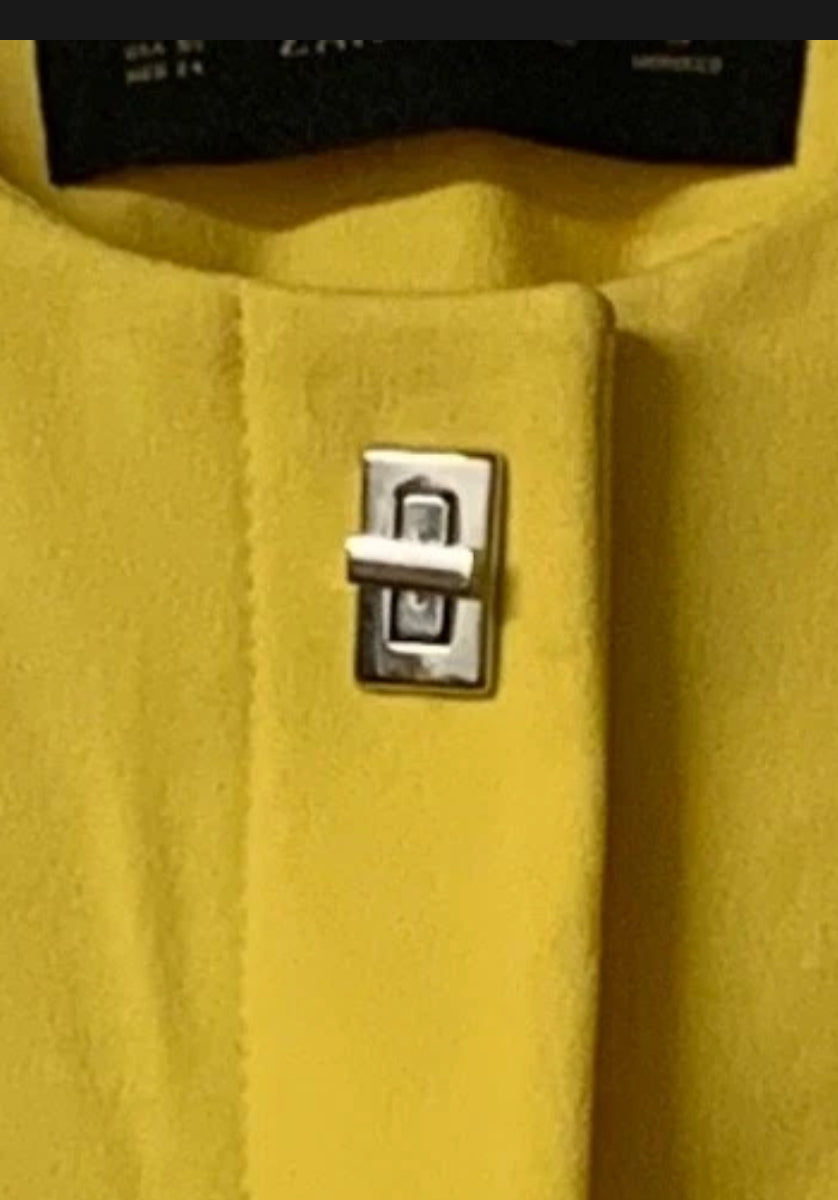 Zara Basic Sunshine Yellow Collarless Blazer Jacket | XS UK 6