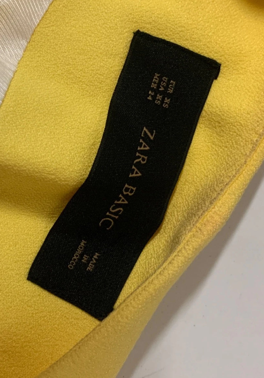 Zara Basic Sunshine Yellow Collarless Blazer Jacket | XS UK 6