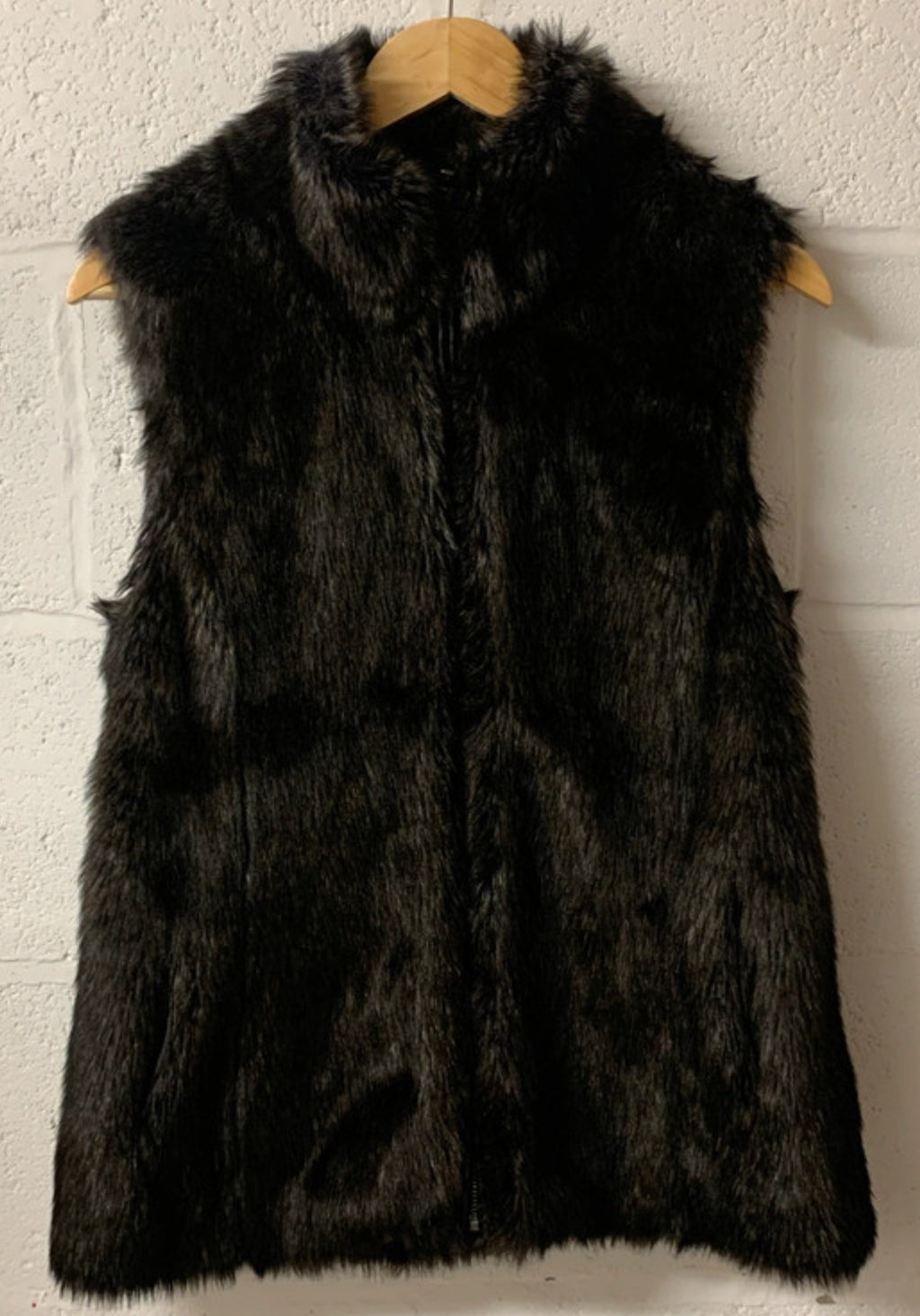 Ruby+Ed Black Faux Fur Gilet Waistcoat UK 10–12