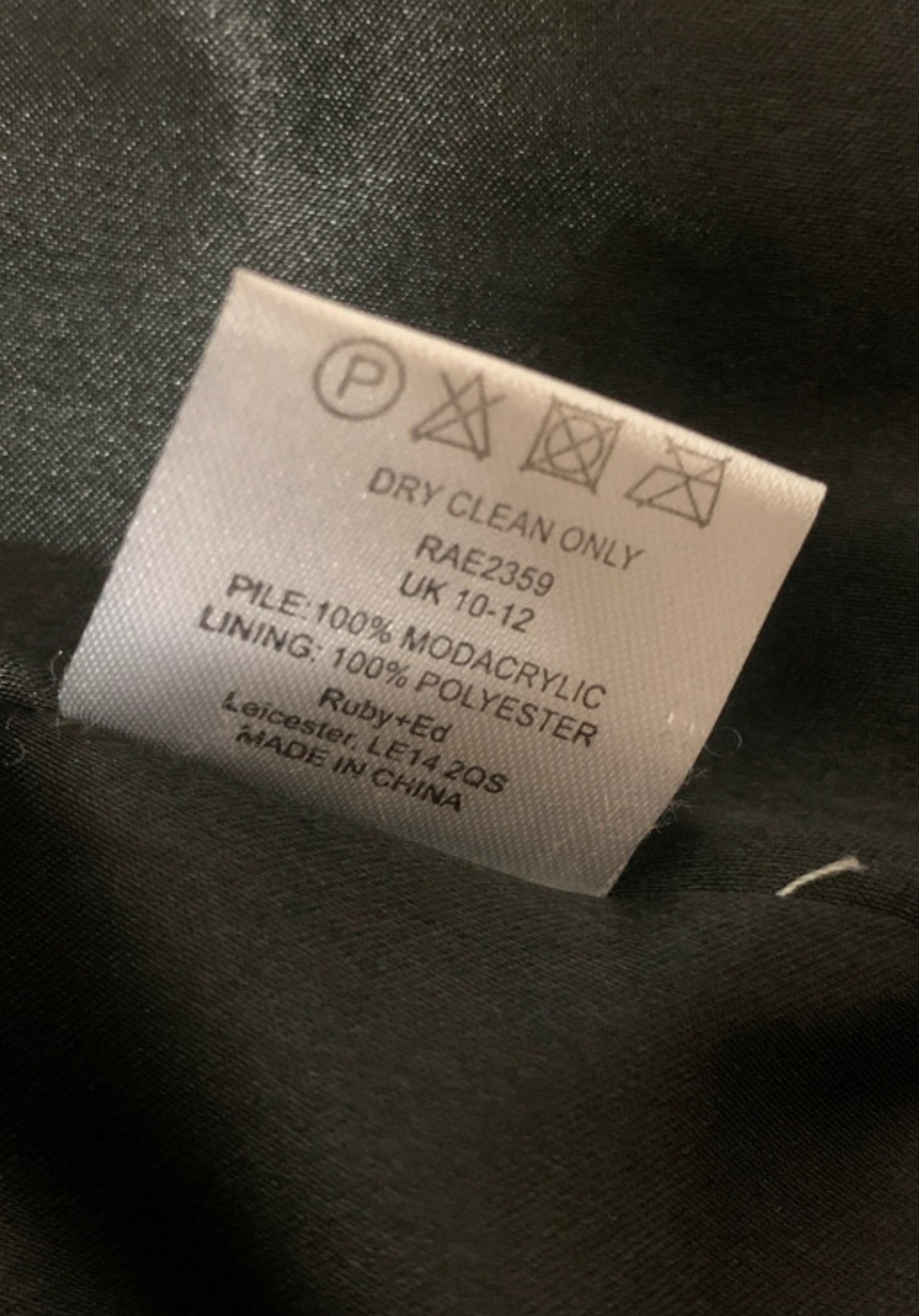 Ruby+Ed Black Faux Fur Gilet Waistcoat UK 10–12