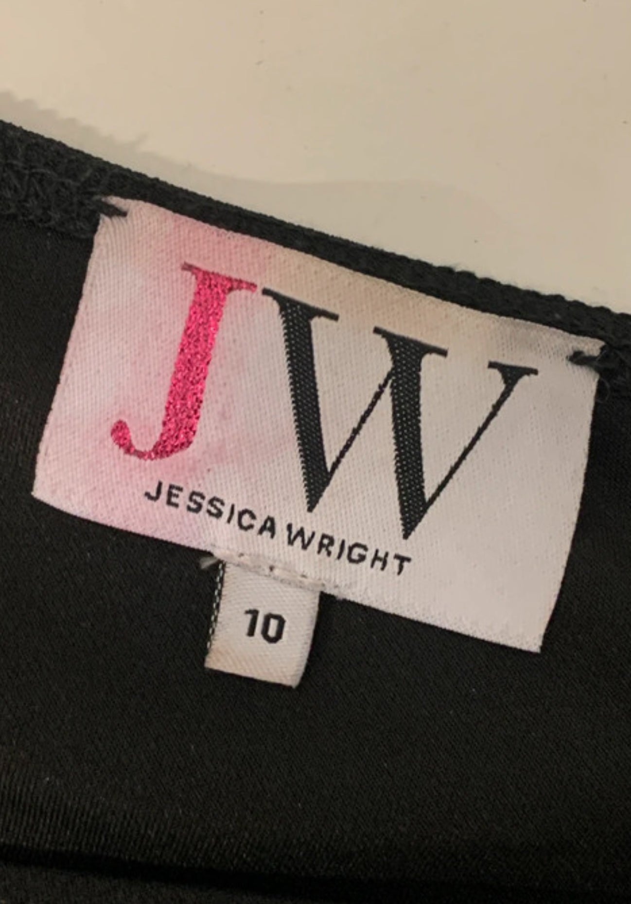 Jessica Wright “Zazie” Black Bardot Bodycon Dress with Lace Bell Sleeves UK 10