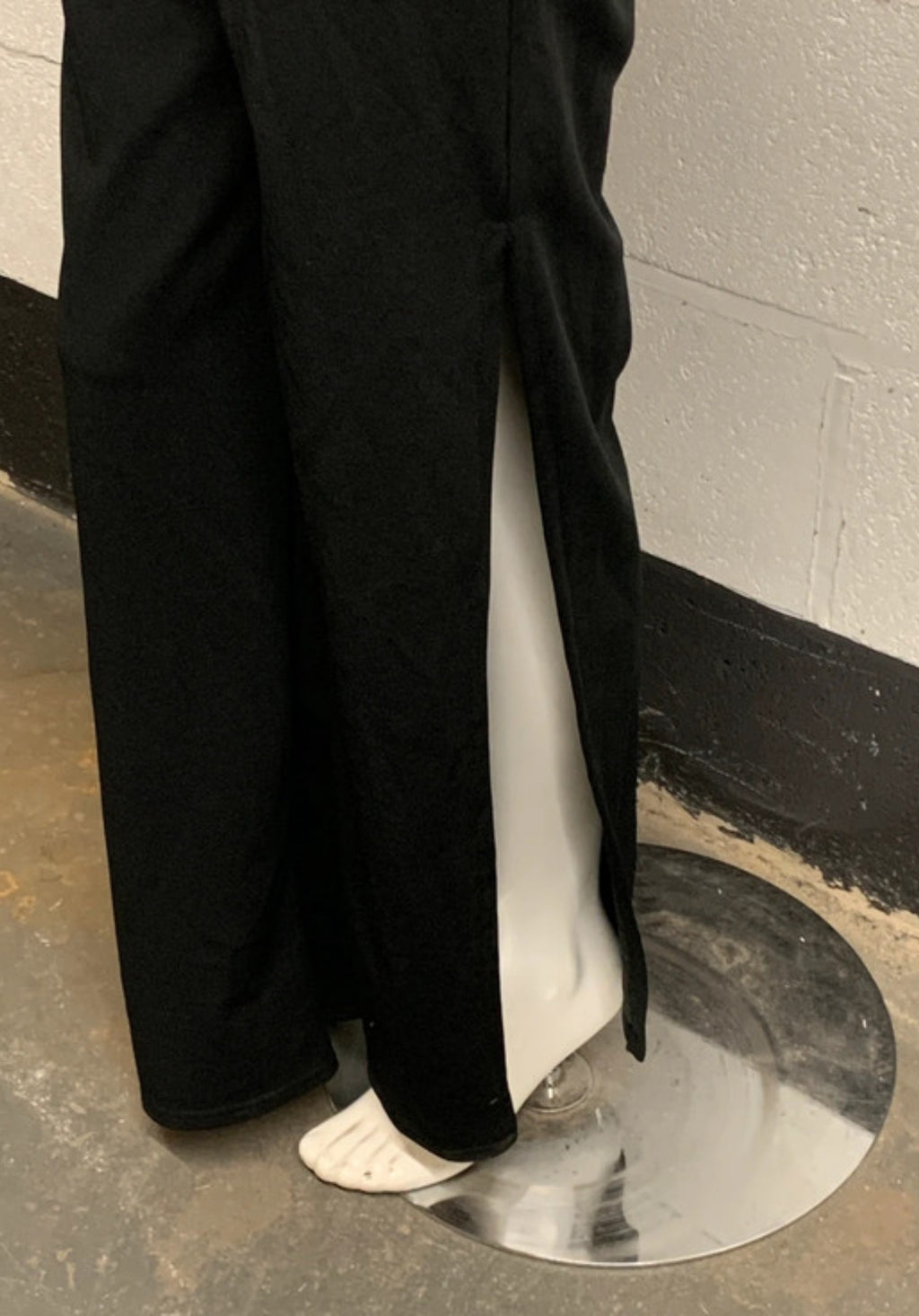 Quiz Black Halter Neck Lace Trim Wide Leg Jumpsuit