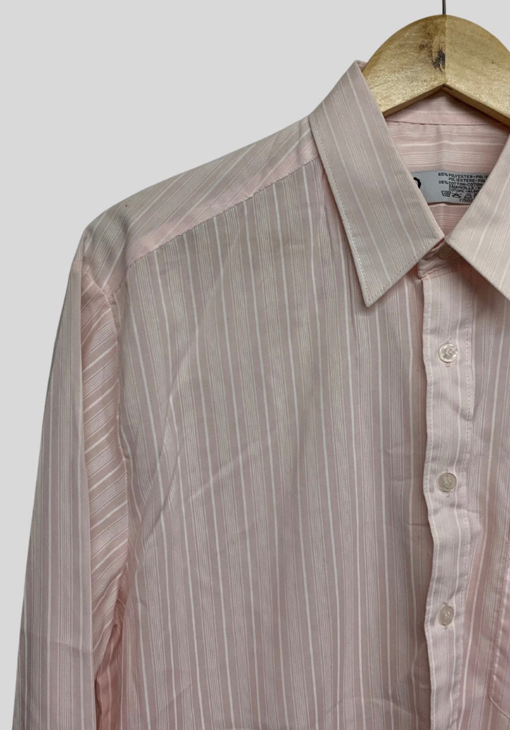 C&A Mens Pink Pinstripe Shirt – Size M – Long Sleeve Button Up