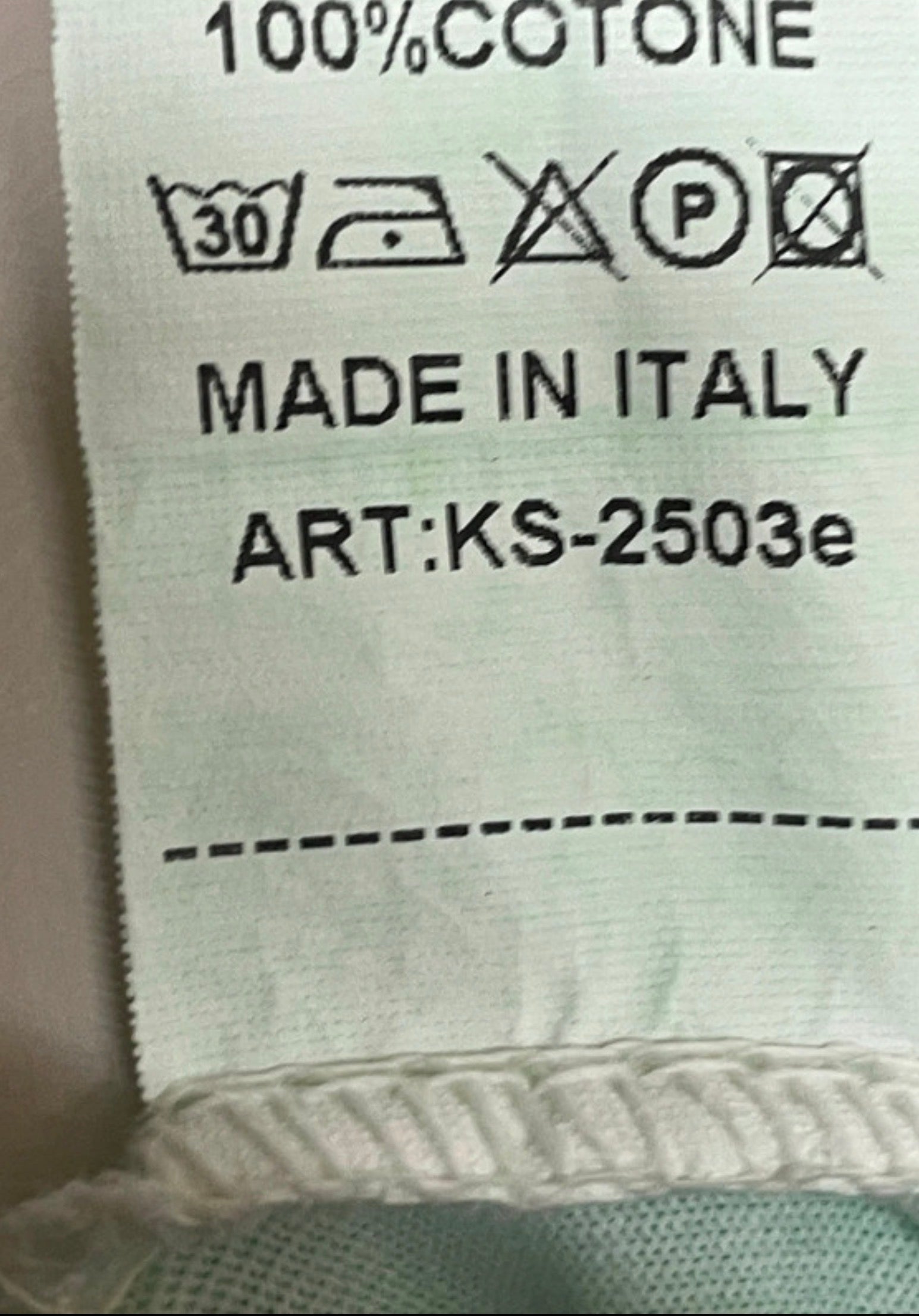 Made in Italy Mint Green Embossed Logo V-Neck T-Shirt | 100% Cotton